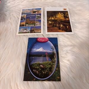 Souvenir Postcards: Rome, Amsterdam, Oregon